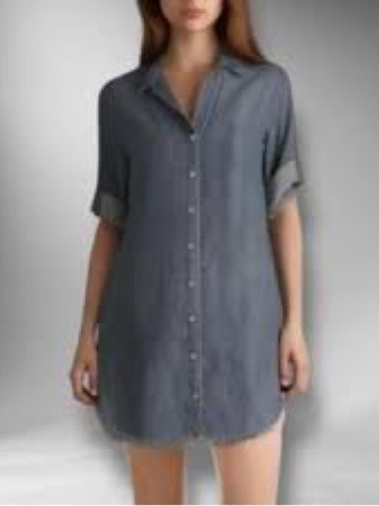cloth & stone Dresses & Skirts - cloth & stone Dark Charcoal Button-Front Dress